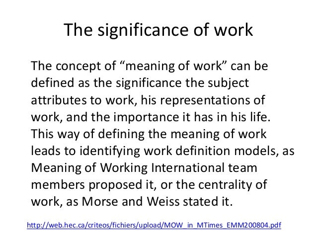 Meaning Of Work