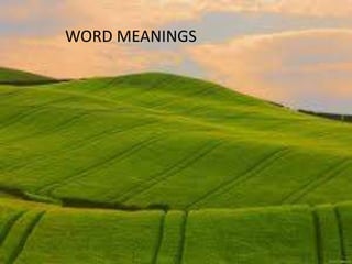 WORD MEANINGS
 