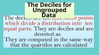 Mean Median and Mode Presentation quartiles percentile deciles | PPTX