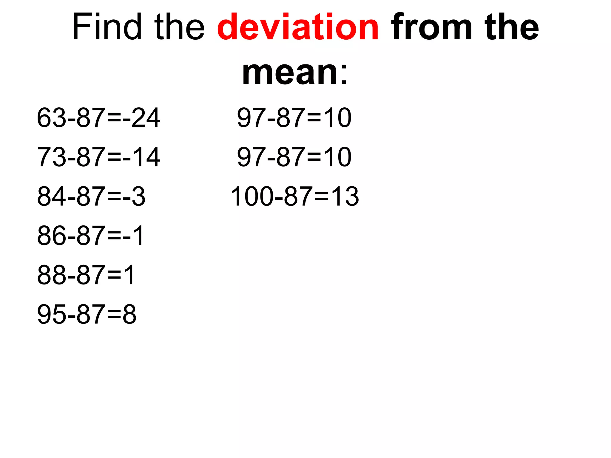 Basic Mean median mode Standard Deviation | PPT | Standardized Testing ...