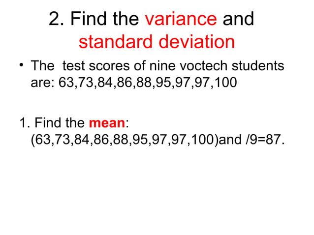 Basic Mean median mode Standard Deviation | PPT | Standardized Testing ...
