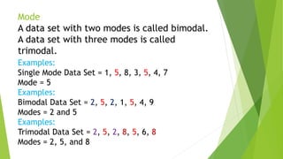Mean, median, mode 1 | PPT