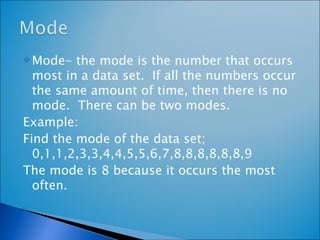 Mean, Median, Mode And Range by Mary T | PPT