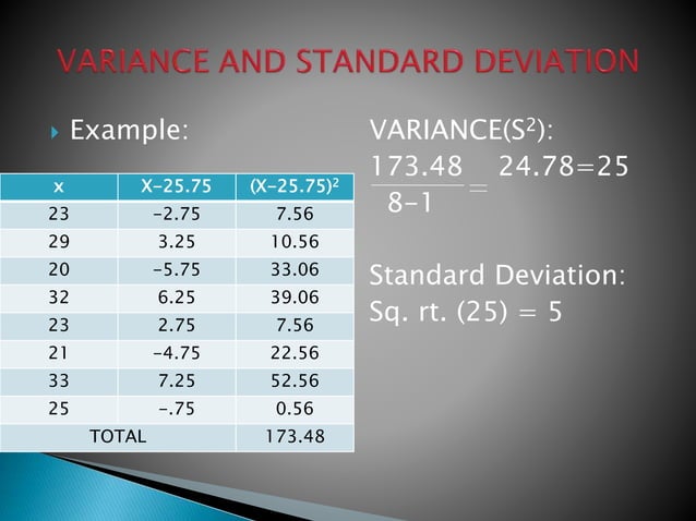 Mean median mode and variance | PPTX