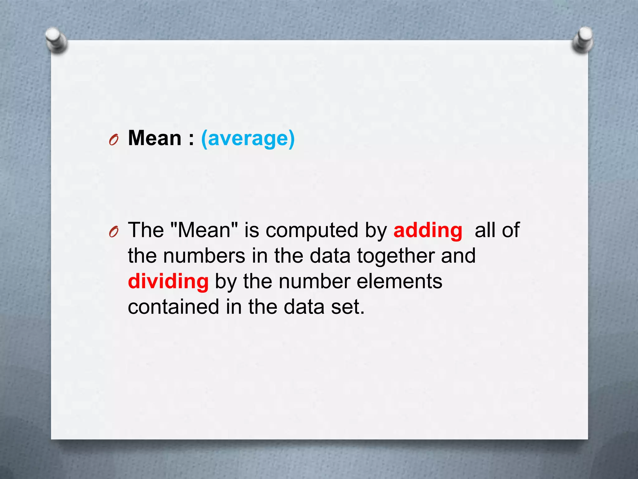 Mean, median, mode, & range ppt | PPTX