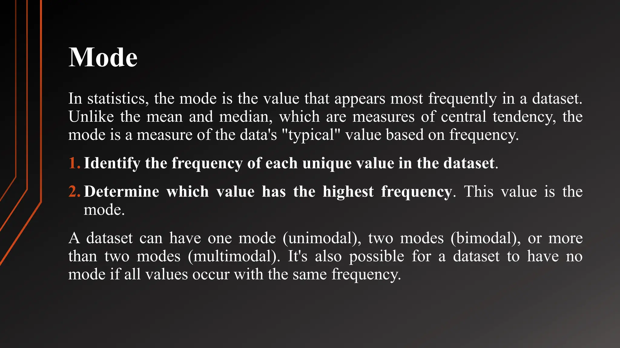 Descriptive Statistics: Mean, Median Mode and Standard Deviation. | PPTX