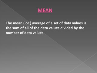 Basic Statistics (MEAN) | PPTX