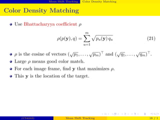 Meanshift Tracking Presentation