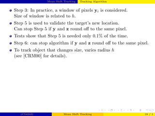 Meanshift Tracking Presentation