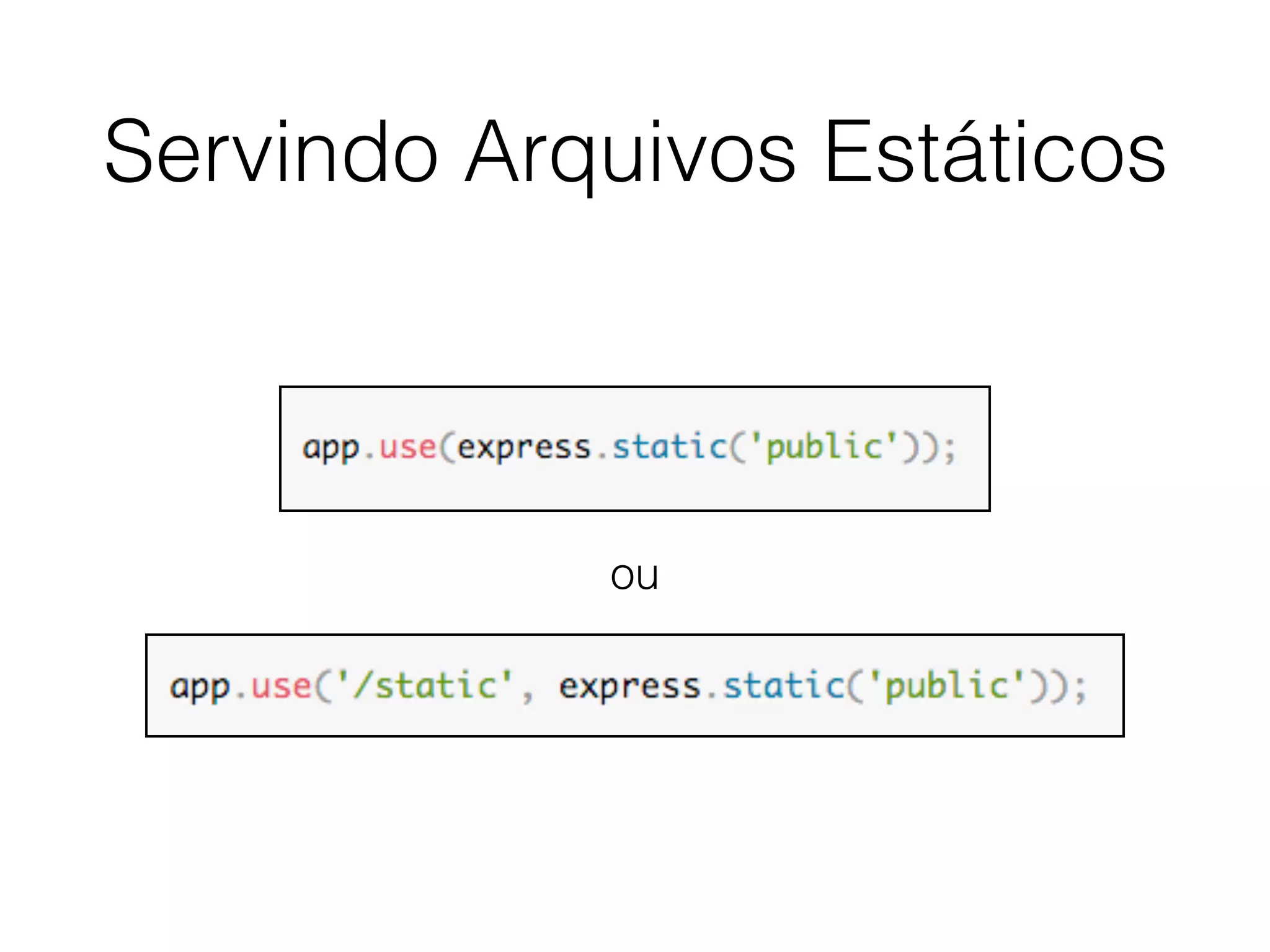 Servindo Arquivos Estáticos
ou
 