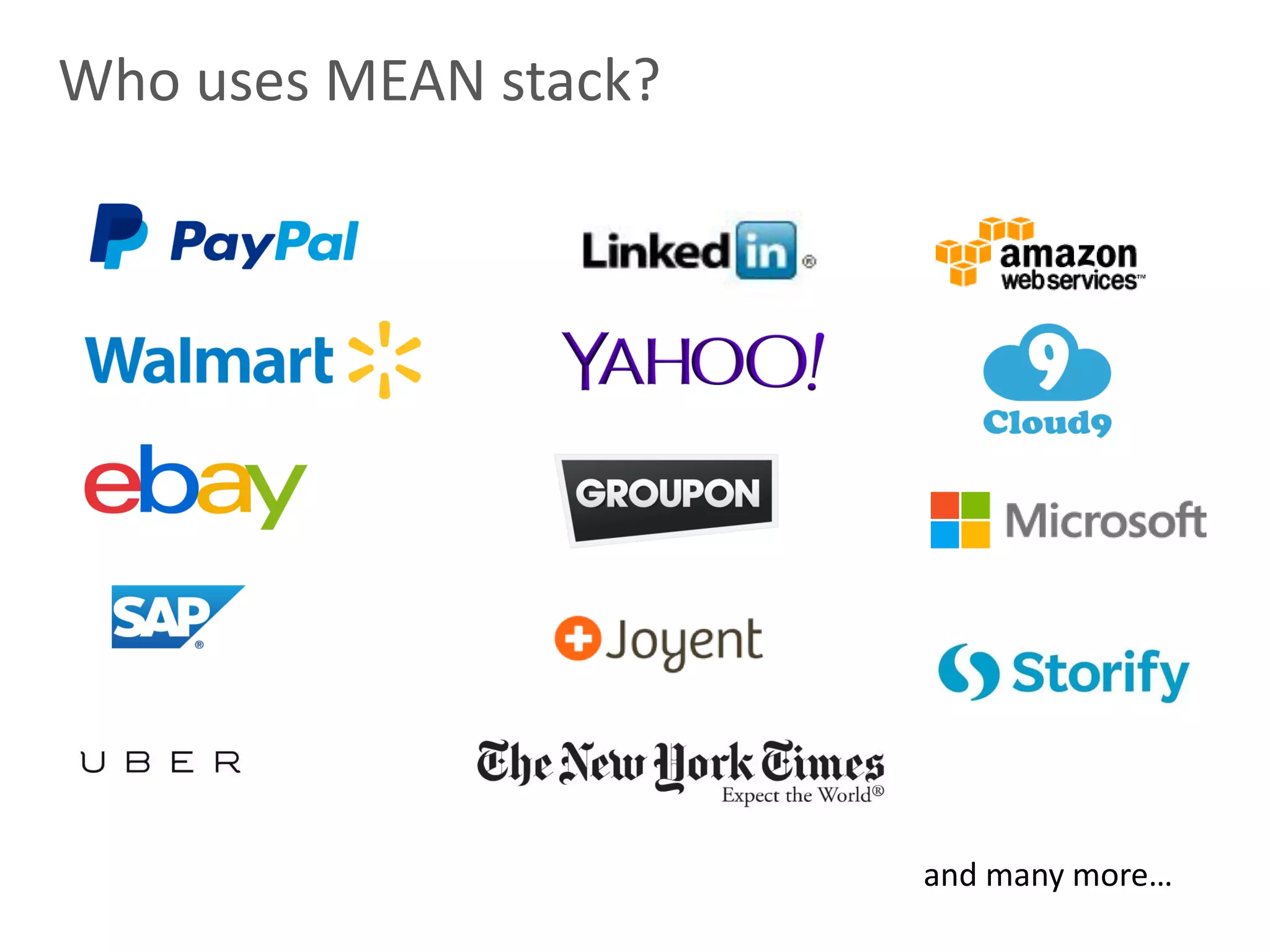 10
Who uses MEAN stack?
and many more…
 