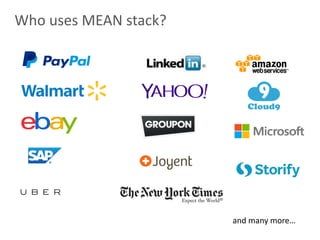10
Who uses MEAN stack?
and many more…
 