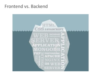 6
Frontend vs. Backend
 