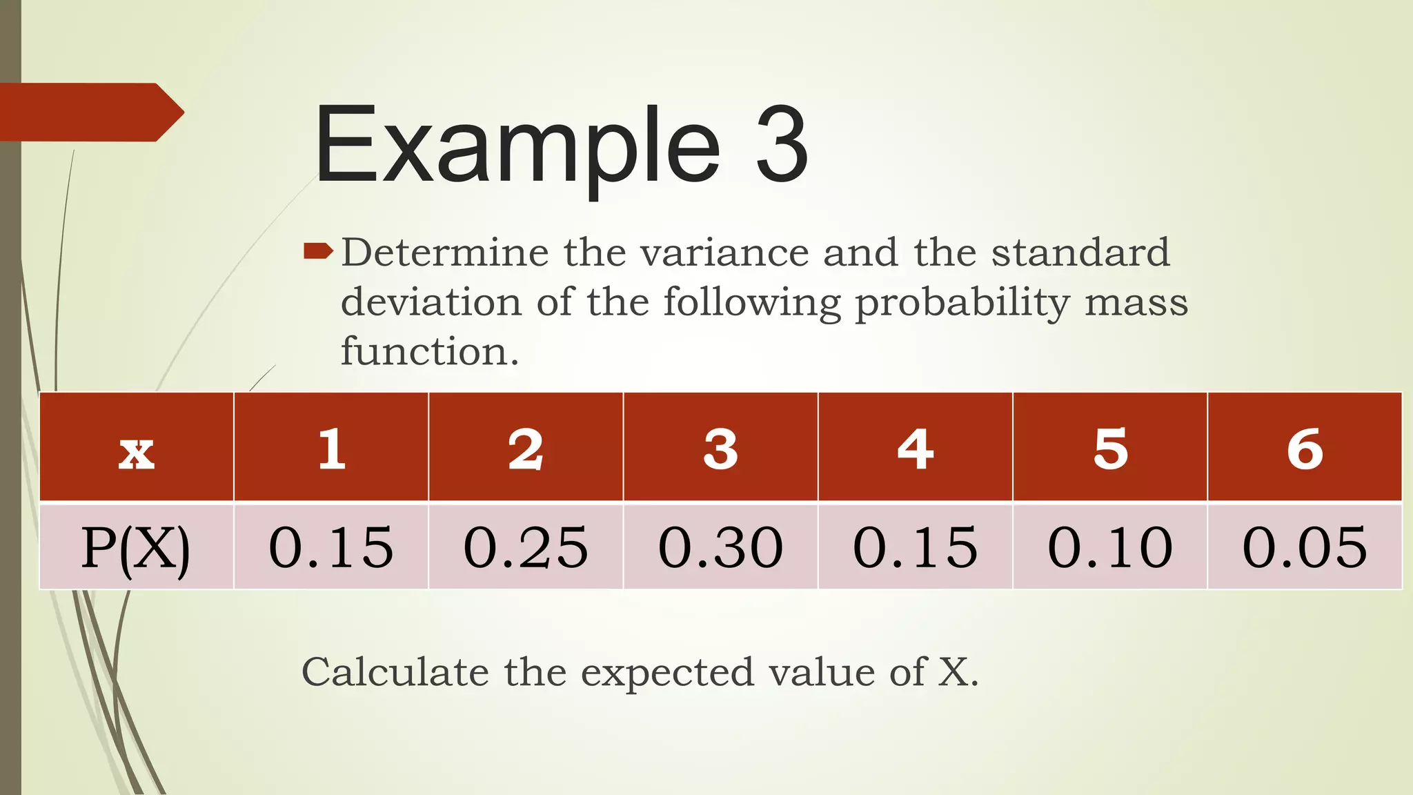 Mean, variance, and standard deviation of a Discrete Random Variable ...