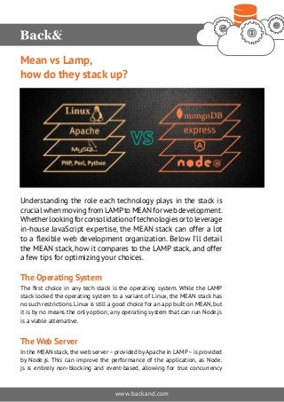 www.backand.com
Mean vs Lamp,
how do they stack up?
Understanding the role each technology plays in the stack is
crucial w...