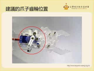 建議的爪子齒輪位置
 