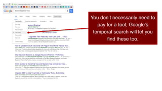 You don’t necessarily need to
pay for a tool; Google’s
temporal search will let you
find these too.
 