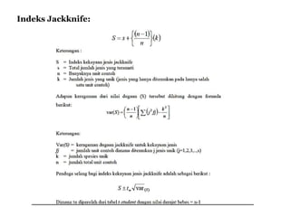 Indeks Jackknife:
 