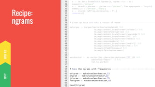 WHYR?WHY
Recipe:
ngrams
 