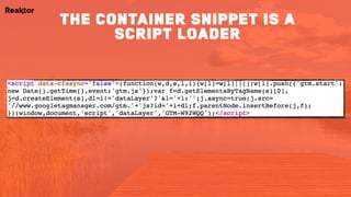 the container snippet is a
script loader
 