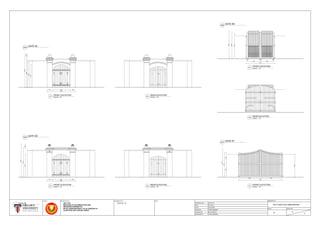 2630
475 1535 485
3130
3502648
2383
2125
2700
1250 1250
100200100
2210
2430
2580
4120
20002000
1075985
2510
2210
2130
402
3057
2755
2130
475 1535 485
2630
GATE 04 - 07
CLIENT PROJECT TITLE
ARC 1215
METHODS OF DOCUMENTATION AND
MEASURED DRAWING ON
ROYAL MUSEUM KEDAH, LOT 82, SEKSYEN 16
ALOR STAR, KOTA SETAR, KEDAH
DRAWING TITLE NOTE
SCALE 1 : 25
G05
GATE 05
02
REAR ELEVATION
SCALE 1 : 25
01
FRONT ELEVATION
SCALE 1 : 25
01
FRONT ELEVATION
SCALE 1 : 25
01
FRONT ELEVATION
SCALE 1 : 25
02
REAR ELEVATION
SCALE 1 : 25
G04
GATE 04
G05
GATE 05
G06
GATE 06
G07
GATE 07
02
REAR ELEVATION
SCALE 1 : 25
01
FRONT ELEVATION
SCALE 1 : 25
DRAWING NO.
STARTING DATE
DATE
SCALE
CHECKED BY
20.01.2017
03.03.2017
AS SHOWN
TRM'S MEMBERS
MR. KHAIROOL
TRM'S MEMBERSMEASURED BY
DRAWN BY
2017/ ARC1215/ RMUZKEDAH
D 13
31
SHEET NO.ISSUE
 