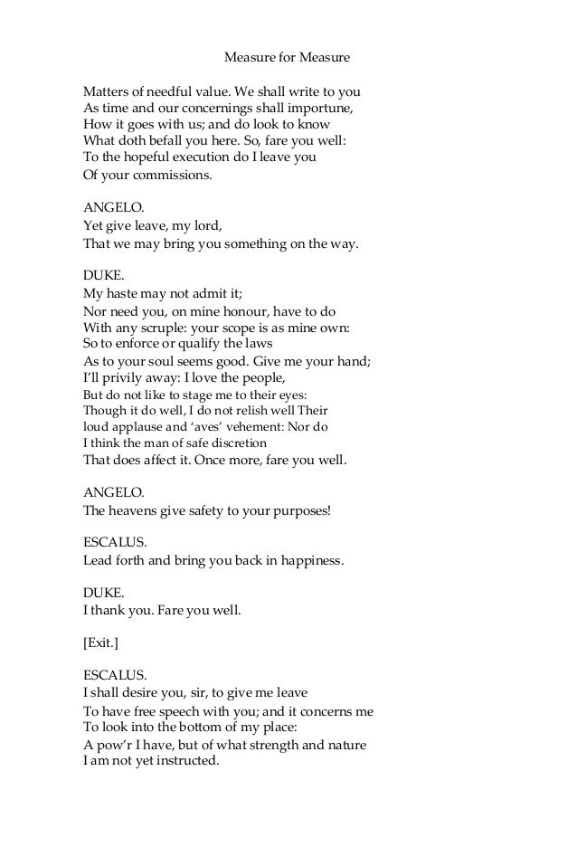 measure for measure by william shakespeare essay Measure for measure by william shakespeare , possibly including full books or essays about william shakespeare written by other authors featured on this site. measure for measure by william shakespeare essay Measure for measure by william shakespeare , possibly including full books or essays about william shakespeare written by other authors featured on this site.