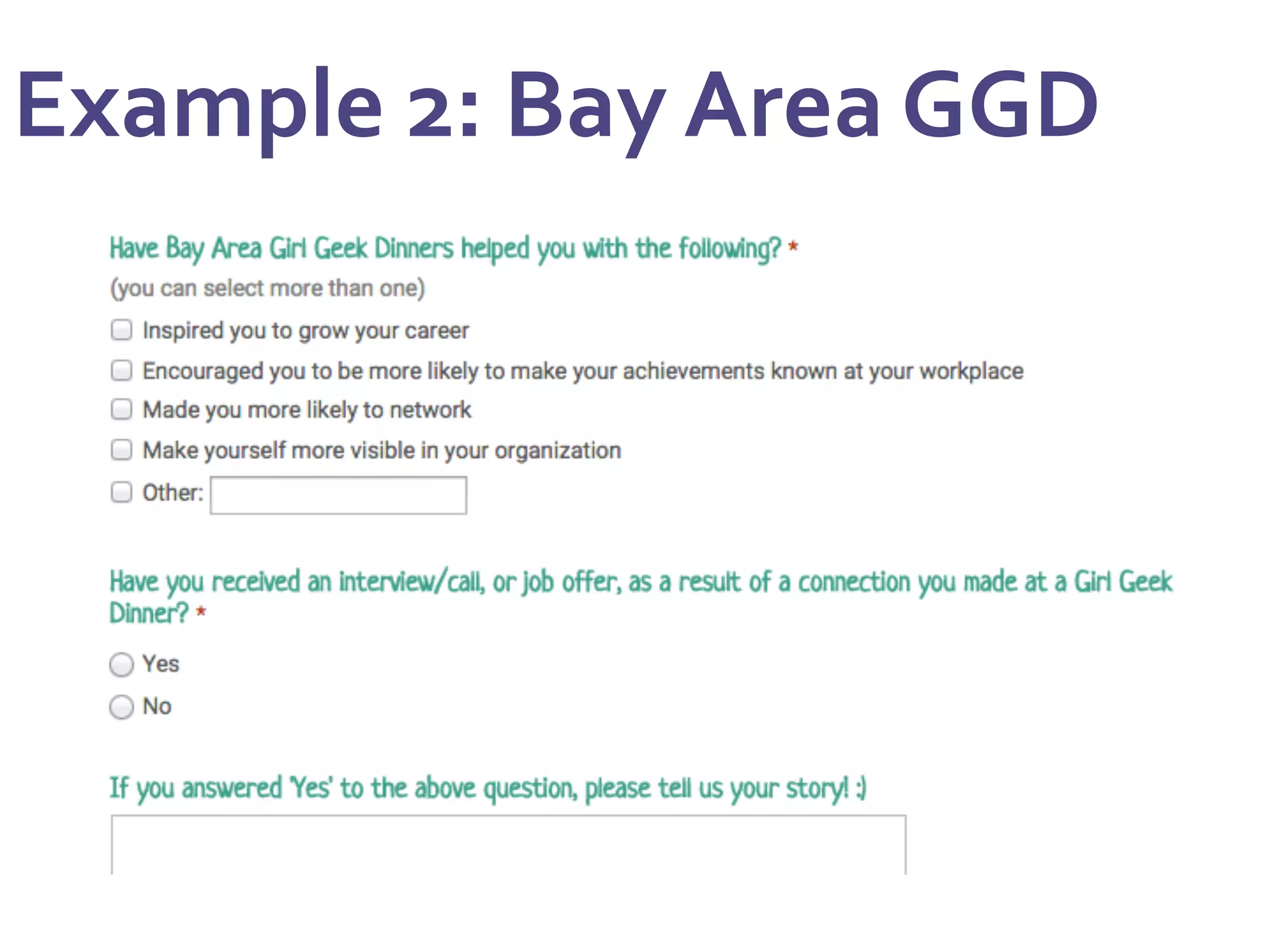 Example	
  2:	
  Bay	
  Area	
  GGD	
  	
  	
  
 