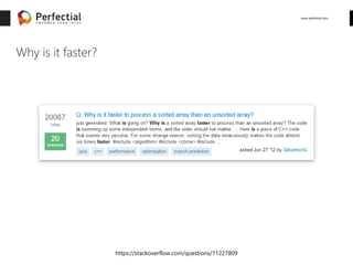 www.perfectial.com
Why is it faster?
https://stackoverflow.com/questions/11227809
 