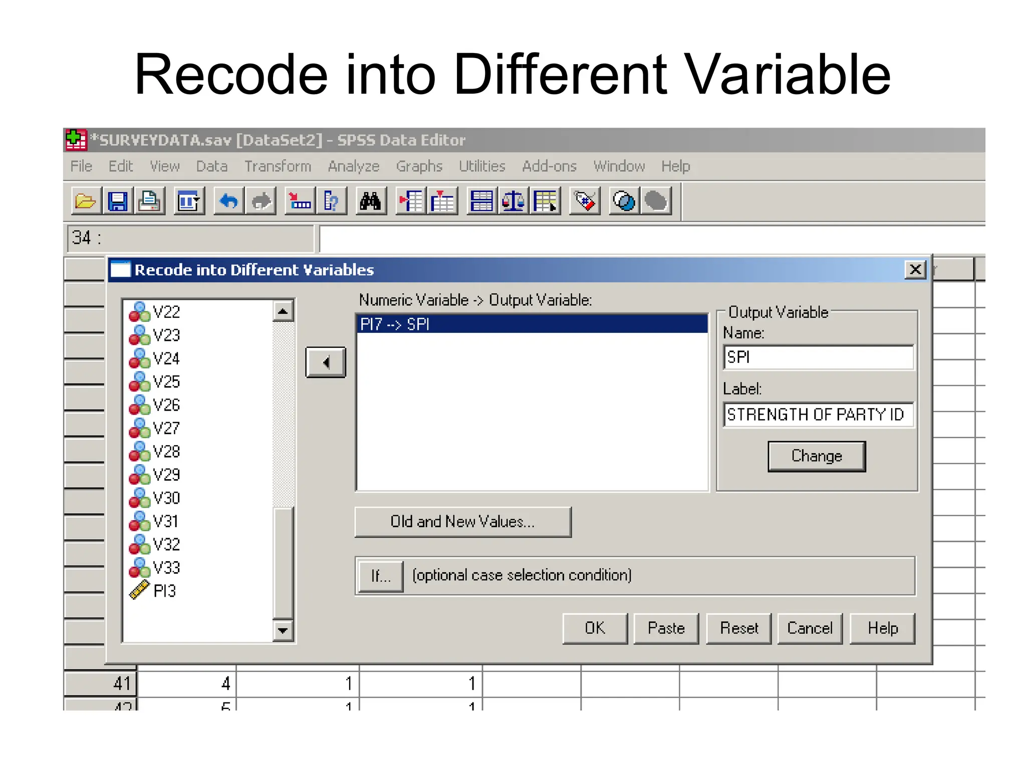 Recode into Different Variable
 