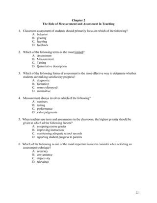 Measurement and Assessment in Teaching 11th Edition Miller Test Bank | PDF