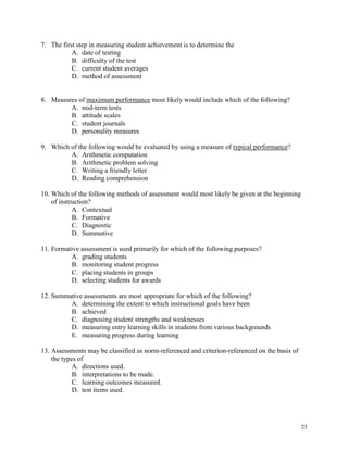 Measurement and Assessment in Teaching 11th Edition Miller Test Bank | PDF