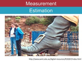 Measurement
Estimation
http://www.aamt.edu.au/digital-resources/R10267/index.html
 