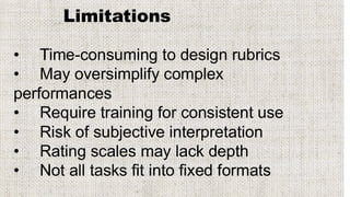 measurement and Assessment ppt for scoring rubric and rating scales | PDF