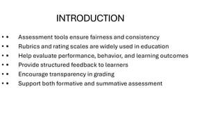 measurement and Assessment ppt for scoring rubric and rating scales | PDF