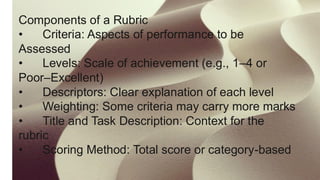 measurement and Assessment ppt for scoring rubric and rating scales | PDF