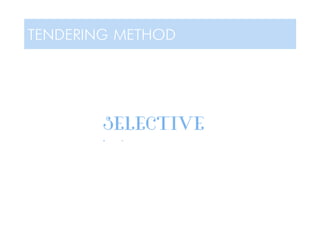 TENDERING METHOD
SELECTIVE
- -
 