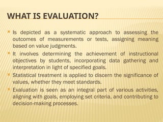 measurement and evaluation of learning powerpoint presentation | PPTX