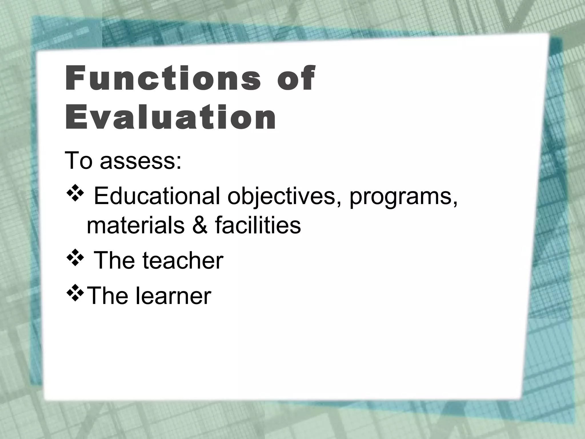 Measurement and evaluation in education | PPT