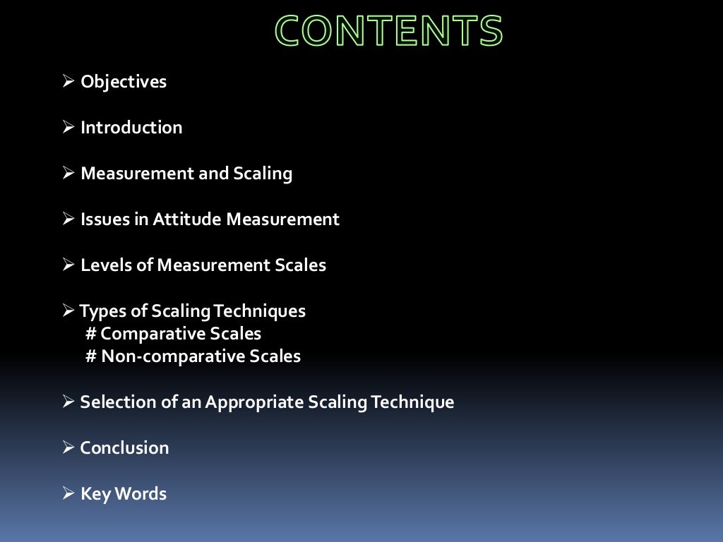 Measurement and scaling techniques