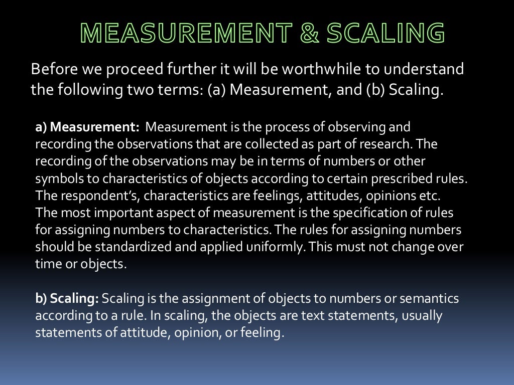 Measurement and scaling techniques