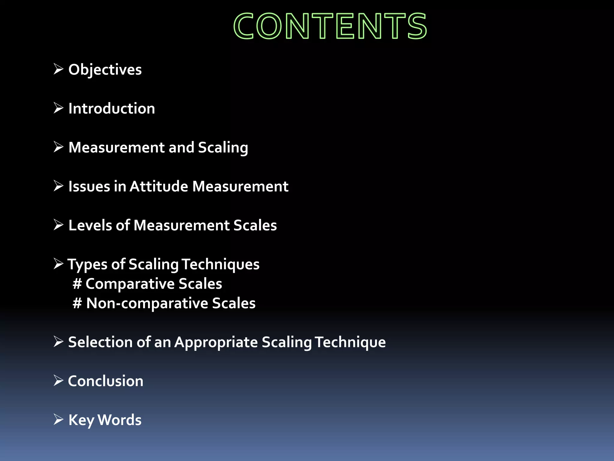 Measurement and scaling techniques | PPTX