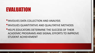 Measurement, assessment, and evaluation in outcome based education | PPTX