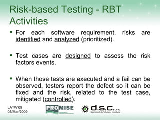 Measurement Control Risk Based Test Cases Activities Latw09 | PPT