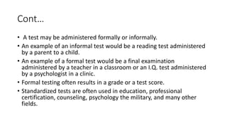 Measurement, evaluation and examination | PPTX
