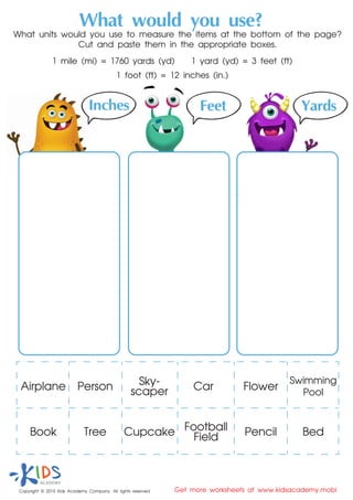 measurement for kids free printable worksheets