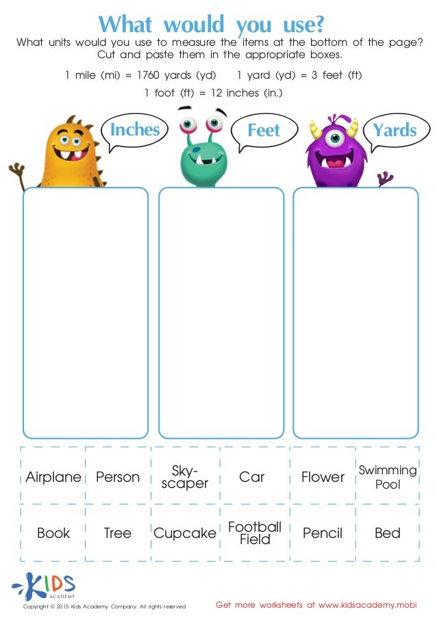 measurement for kids free printable worksheets