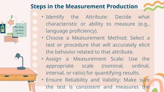 Measuring Proficiency Measurement refers to the process of quantifying a student’s ...