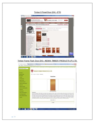 pg. 18
Timber 8 Panel Door (D4) - ETO
Timber Frame Flush Door (D5) - INDIAN TIMBER PRODUCTS (P) LTD.
 