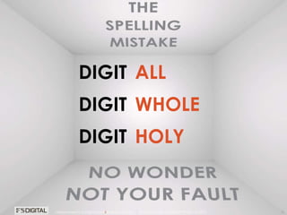 © Gregory Birge for F5DIGITAL® Pte Ltd 2012Measurement in a Digital World I Rutgers University
DIGIT ALL
DIGIT WHOLE
DIGIT HOLY
15© Gregory Birge for F5DIGITAL® Pte Ltd 2012Measurement in a Digital World I Rutgers University
 