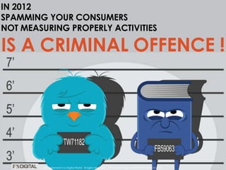 © Gregory Birge for F5DIGITAL® Pte Ltd 2012Measurement in a Digital World I Rutgers University 25
IN 2012
SPAMMING YOUR CONSUMERS
NOT MEASURING PROPERLY ACTIVITIES
IS A CRIMINAL OFFENCE !
© Gregory Birge for F5DIGITAL® Pte Ltd 2012Measurement in a Digital World I Rutgers University
 